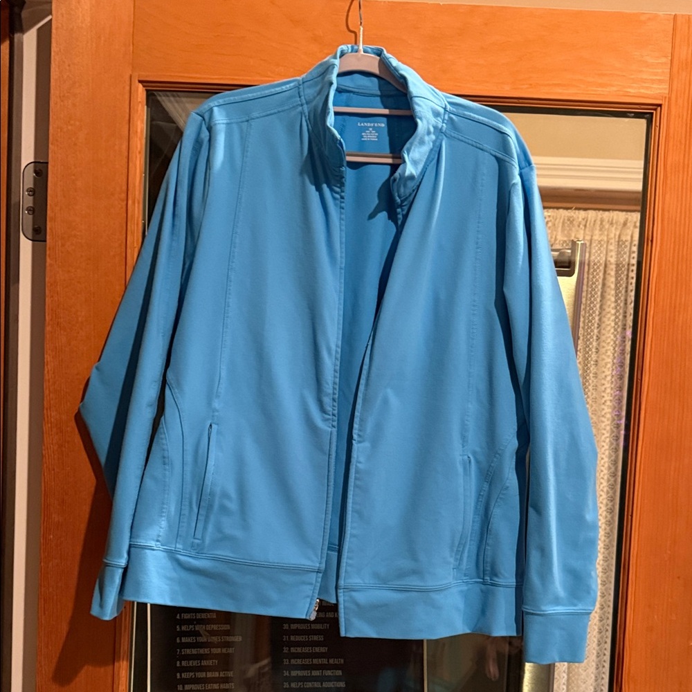 Lands' End Teal Zip-Up Jacket